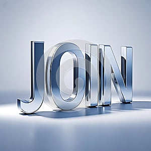 Join 3D text effect isolated on a background