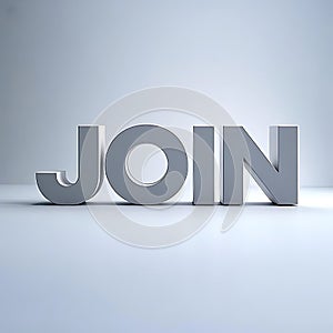 Join 3D text effect isolated on a background