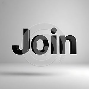 Join 3D text effect isolated on a background