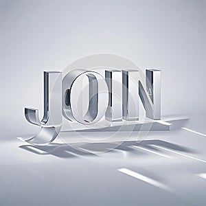 Join 3D text effect isolated on a background