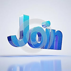 Join 3D text effect isolated on a background