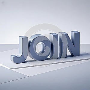 Join 3D text effect isolated on a background