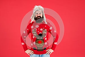 Join holiday party craze and host Ugly Christmas Sweater Party. Winter party outfit. Buy festive clothing. Sweater with photo