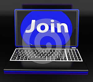 Join On Laptop Shows Subscribing Membership Or Volunteer Online