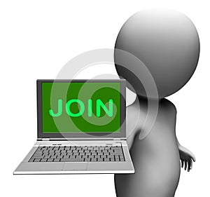 Join On Laptop Shows Subscribing Membership Or Volunteer Online photo