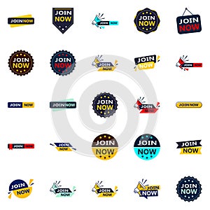 Join Now 25 Unique Typographic Designs to drive engagement and memberships