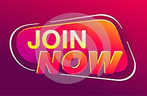 Join Now banner - text in speech bubble shape