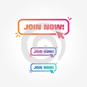 Join Now Button with Cursor Label Set