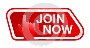 Join Now button - rounded red element