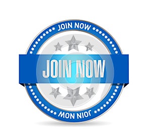 Join Now seal sign concept