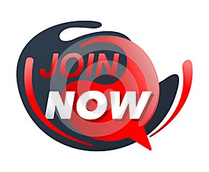 Join Now button in speech bubble shape