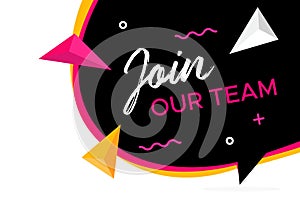 Join Our team banner design. Work poster. Vacancy background. Creative recruitment