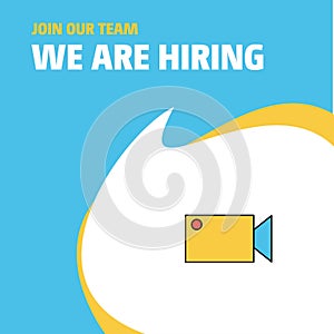 Join Our Team. Busienss Company Camcoder We Are Hiring Poster Callout Design. Vector background photo