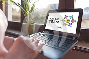 Join our team concept on a laptop screen