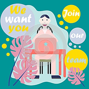 Join our team. Illustration for concept design. Success concept. Social network. Business, career, job, concept. Isolated vector