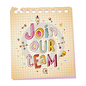 Join our team notepad paper message