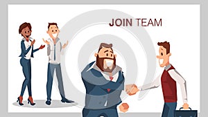 Join Team Successful Job Interview Man Shake Hand