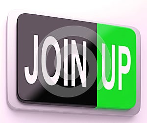 Join Up Button Shows Joining Membership Register