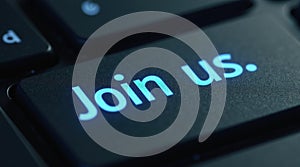 Join Us Button on Computer Keyboard Invitation Concept