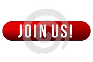 Join Us Button. Red eps10 Vector Badge