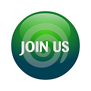 Join us button vector.Green button round