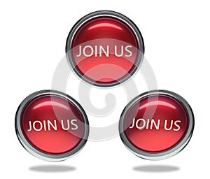 Join us glass button photo