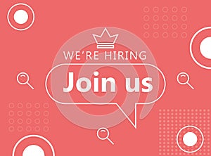 join us lettering card