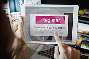 Join Us Register Newsletter Concept