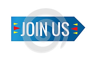 Join us text sign icon. web button template join us