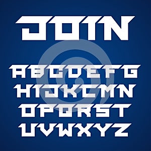 Joined roofed font alphabet letters