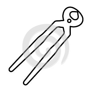 Joiner`s pliers icon. A tool with long handles for clamping objects.