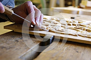 Joiner working on a piece of wood