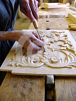 Joiner working on a piece of wood