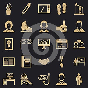 Joint biz icons set, simple style