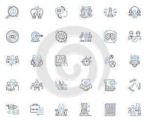 Joint collaboration line icons collection. ynergy, Partnership, Alliance, Coalition, Cooperation, Collaboration, Joint