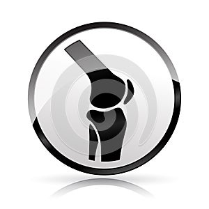 Joint knee icon on white background