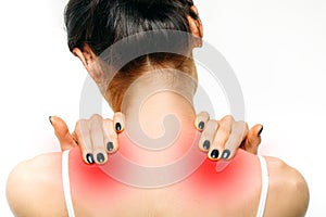 Joint pain, woman have problem with neck