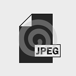 Joint Photographic Experts Group JPEG file format Icon on gray background.