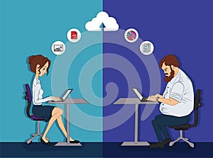 Joint remote work on the project - cloud computing for work -