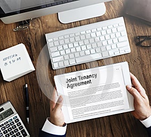 Joint Tenancy Agreement Property Renting Estate Concept photo