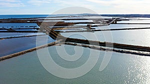 Aerial view of salt marshes Las Salinas de Santapola, Spain. photo