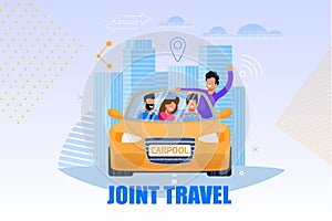 Joint Travel Service Illustration. Carpool Concept