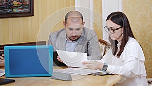 The joint work. Business woman discussing with the supervisor a work plan.