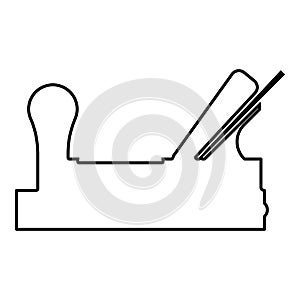 Jointer plane with wood icon black color illustration outline