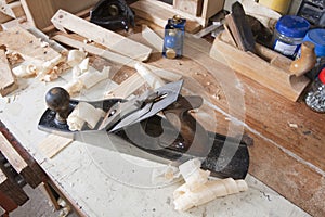 Jointing plane on workbench