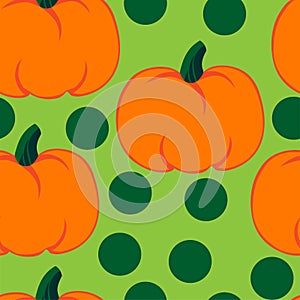 Jointless pumpkins on green