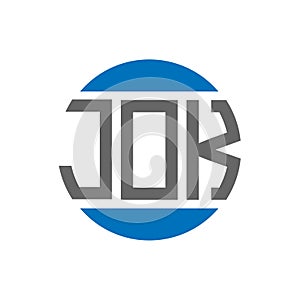JOK letter logo design on white background. JOK creative initials circle logo concept. JOK letter design