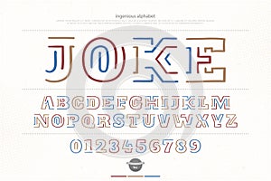Joke Ethnic style alphabet letters and numbers