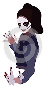 Joker girl, illustration, vector