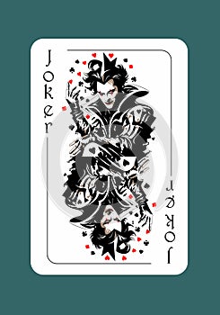 Joker playing card. Original design. Vector card